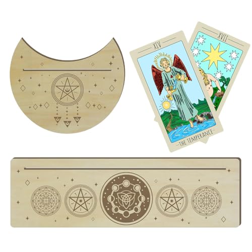 Acunny Tarotkartenhalter, 2 Tarotkartenhalter | Tarotständer aus , rechteckiger Kartenhalter, Mondform für Dekoration von Acunny