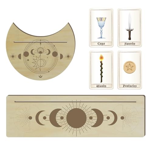 Acunny Tarotkartenhalter – 2 Display-Ständer – Tarotständer aus , rechteckiger Kartenhalter, Mondform für Dekoration von Acunny