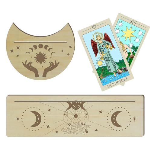 Acunny Tarotkartenhalter | 2 Tarotkartenhalter, Tarotständer aus , rechteckiger Kartenhalter, Mondform für Dekoration von Acunny