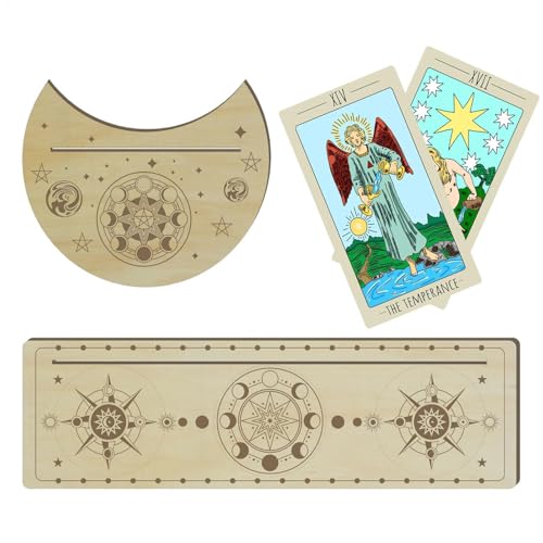 Acunny Tarotkartenhalter aus – 2 Tarotkartenhalter | Tarotständer aus , rechteckiger Kartenhalter, Mondform für Dekoration von Acunny