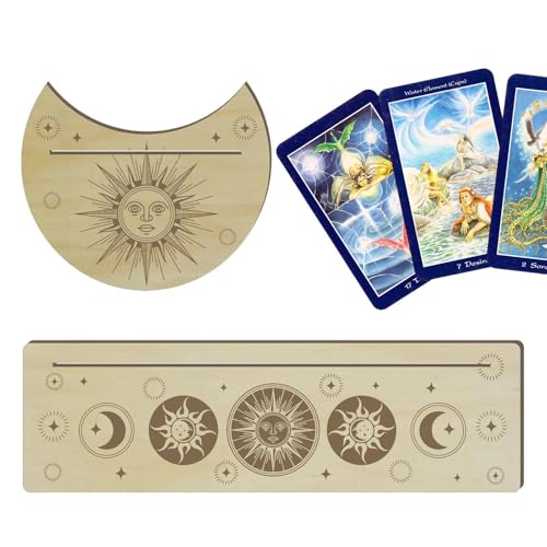 Acunny Tarotständer | 2 Tarotkartenhalter, Tarotständer aus , rechteckiger Kartenhalter, Mondform für Dekoration von Acunny