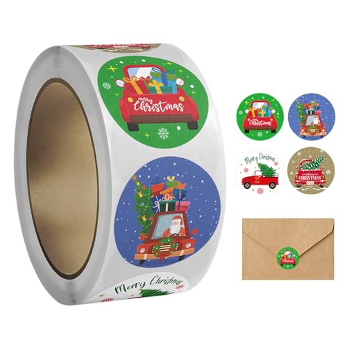Acunny Weihnachts-Aufkleber-Rolle | Runde Weihnachtsetiketten Umschlagverschlüsse,Verschlussetiketten Papier Geschenkpapier Zubehör Für Geschenktüten Umschläge Weihnachtsfeier Acunny Weihnachts-Aufkleber-Rolle | Runde Weihnachtsetiketten Umschlagverschlüsse,Verschlussetiketten Papier Geschenkpapier Zubehör Für Geschenktüten Umschläge Weihnachtsfeier von Acunny