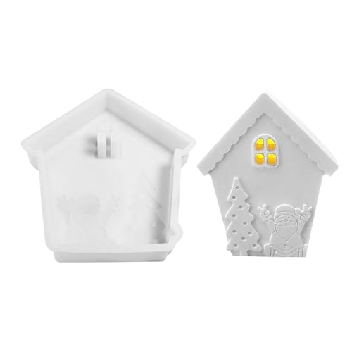 Acunny Weihnachtsformen für Harz, Haus-Harzform, Weihnachtsmann-Silikonform, Antihaft-Ton-Form, Urlaubsharzform für Ton, Gips, Epoxidharz von Acunny