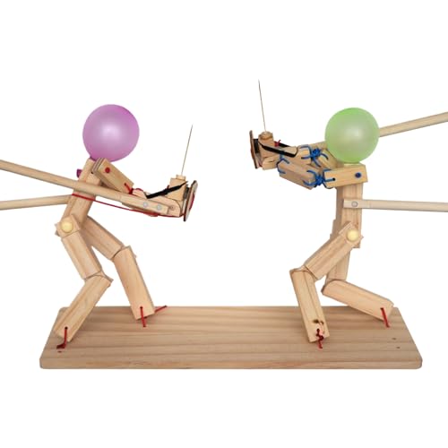 Ballon-Bambus-Mann-Schlacht, Handgefertigte Hölzerne Fechtpuppen, Rasante Ballonschlacht Holz-Bots-Kampfspiel Holzkämpfer Mit Ballonkopf, Desktop-Kampfspiel von Acunny