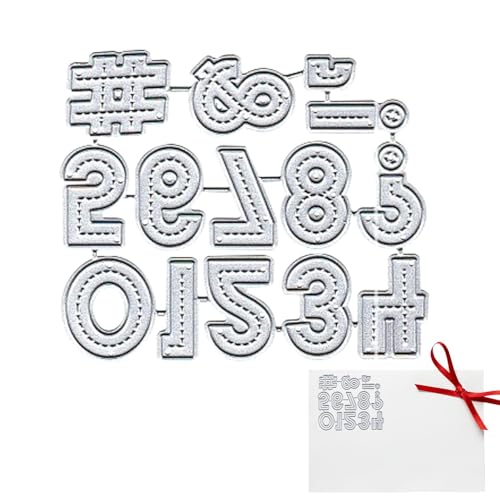 Acunny Zahlen Stanzschablone, Metall Stanzformen Silber, Prägeschablonen für Jahrestag, Geburtstag, Basteln, Scrapbooking von Acunny