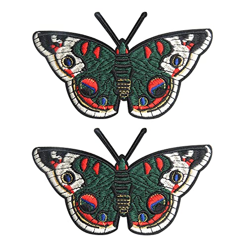 Acxico 2 x große Schmetterlings-Aufnäher, Gothic-Stoff, schöner Aufnäher, bestickt, zum Aufbügeln Acxico 2 x große Schmetterlings-Aufnäher, Gothic-Stoff, schöner Aufnäher, bestickt, zum Aufbügeln von Acxico