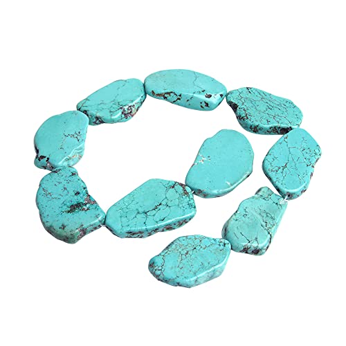Acxico Natürlicher blauer Türkis-Edelstein, 15 mm – 20 mm, freigeformte Nugget-Perlen, 40,6 cm Acxico Natürlicher blauer Türkis-Edelstein, 15 mm – 20 mm, freigeformte Nugget-Perlen, 40,6 cm von Acxico
