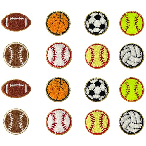 NOIAFZY 16pcs Sports Series Iron on Patches Baseball Rugby Football Basketball Designs Stickerei Applikationen für Rucksäcke, Kleidung, Jacken, Jeans, Hüte NOIAFZY 16pcs Sports Series Iron on Patches Baseball Rugby Football Basketball Designs Stickerei Applikationen für Rucksäcke, Kleidung, Jacken, Jeans, Hüte von Acxico