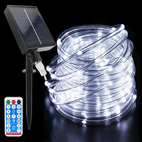 Acxilexy Solar Lichterkette, 22 M 200 LEDs Wasserdicht Flexible Solar Lichtschlauch, LED Schlauch Lichterkette PVC Rope mit 8 Beleuchtungsmodi für Aussen, Innen, Party und Weihnachten Deko von Acxilexy