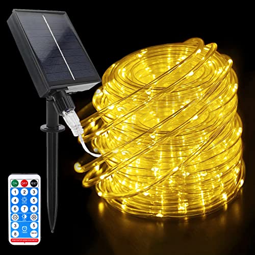 Acxilexy Solar Lichterkette, 22 M 200 LEDs Wasserdicht Flexible Solar Lichtschlauch, LED Schlauch Lichterkette PVC Rope mit 8 Beleuchtungsmodi für Aussen, Innen, Party und Weihnachten Deko von Acxilexy