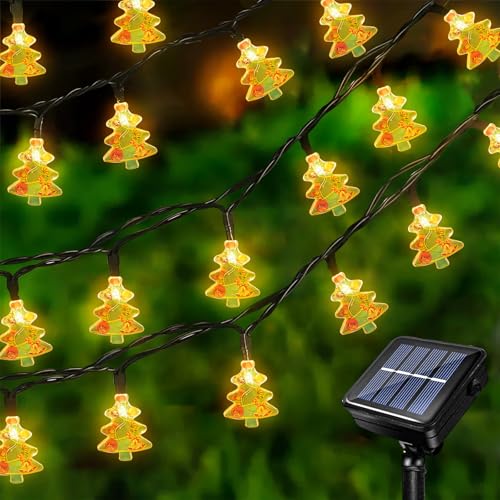 Acxilexy Solar Weihnachts Lichterkette 7 m 50 LEDs Wasserdicht 8 Beleuchtungsmodi Indoor & Outdoor von Acxilexy