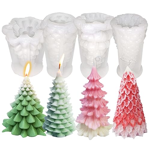 Acxydm Silikonform für Weihnachtsbaum, Kunstharz, Silikonformen, Kerzen-Silikonform, 3D-Silikonform, Modellkerze, 3D-Weihnachtsbaum-Form, Silikon für selbstgemachte Wachskerzen, Seife von Acxydm