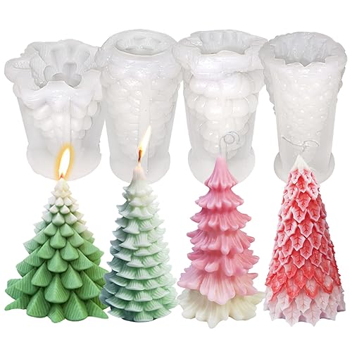 Acxydm Silikonformen-Set für Weihnachtsbaum, Kunstharz und Wachs, Kerzen, Seife, 4 Stück Acxydm Silikonformen-Set für Weihnachtsbaum, Kunstharz und Wachs, Kerzen, Seife, 4 Stück von Acxydm