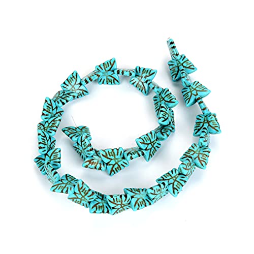 1 Strang natürliche türkisblaue Schmetterlingsschmetterling Howlith Perlen 17mm Loch Loch Edelstein Abstandshalter in der Mitte (34-37 Stück) für DIY Schmuckherstellung GR-G1 von Adabele