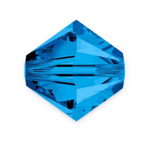 100 3mm Adabele Austrian Bicone Crystal Beads Capri Blue Alternative For Swarovski Preciosa Crystalized #5301/5328 by Adabele von Adabele