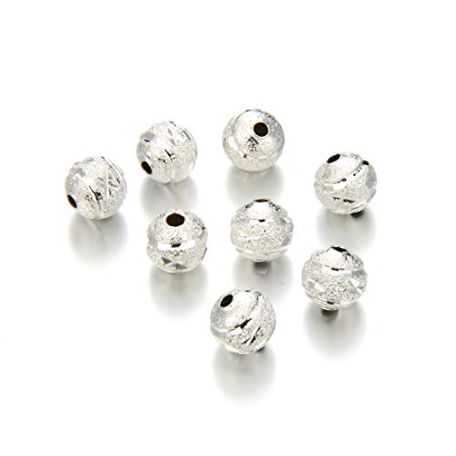 200 Stück 4 mm kleines Blumenmuster runde Abstandshalter Perlen Sterlingsilber beschichtetes Messing Metall für Schmuckherstellung CF17-4 von Adabele