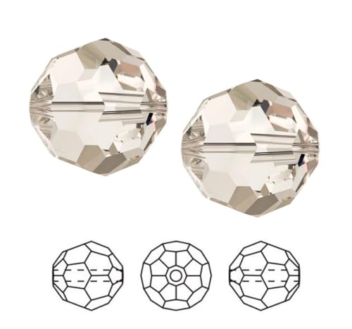 50 Stück Adabele österreichische 10 mm facettierte lose runde Kristallperlen Silber Champagner kompatibel mit 5000 Swarovski-Kristallen Preciosa SS2R-1029 50 Stück Adabele österreichische 10 mm facettierte lose runde Kristallperlen Silber Champagner kompatibel mit 5000 Swarovski-Kristallen Preciosa SS2R-1029 von Adabele