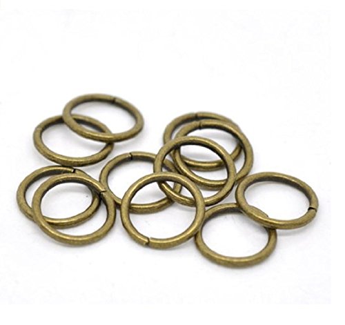 500 Stück 6 mm offene runde Biegeringe Draht ~ 0,7 mm / 21 Gauge) Messing antik bronzebeschichtet für Schmuckherstellung CF85-6 von Adabele