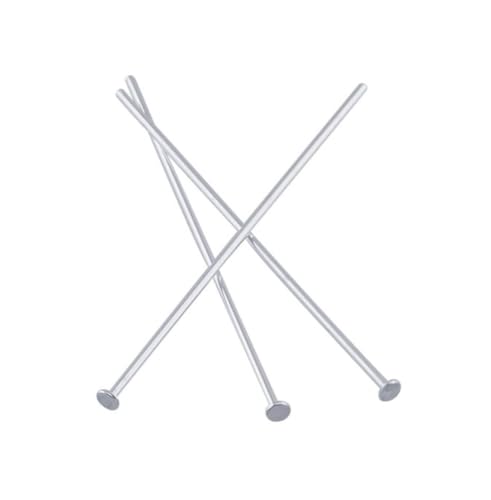 500 Stück versilberte Flachkopfstifte 50 mm Schmuckzubehör Draht 0,7 mm (21 Gauge) für DIY Handwerk Schmuckherstellung CF156-50 von Adabele