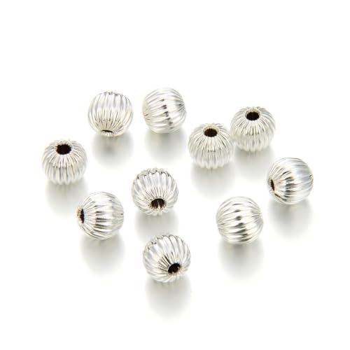500pcs Beautiful Loose Melon Round Spacer Beads 3mm Small Sterling Silver Plated Brass Metal for Jewelry Craft Making CF109-3 500pcs Beautiful Loose Melon Round Spacer Beads 3mm Small Sterling Silver Plated Brass Metal for Jewelry Craft Making CF109-3 von Adabele