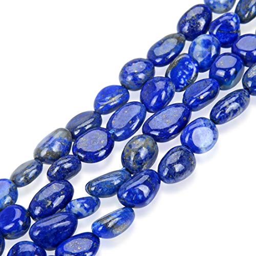 Adabele 3 Strands Natural Blue Lapis Lazuli Crystals Gemstone 6-9mm Small Free Form Oval Rice Stone Beads for Jewelry Craft Making GZ11-40 von Adabele
