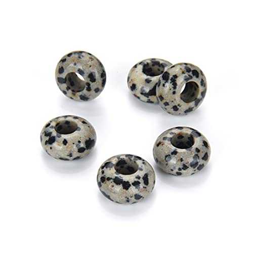 Adabele 30 Stück natürlicher Dalmatiner-Jaspis, Heilstein, 8 x 14 mm, runde Rondelle, lose Perlen, großes Loch, Edelstein-Abstandshalter für Bastelarbeiten, Schmuckherstellung, GW-A9 Adabele 30 Stück natürlicher Dalmatiner-Jaspis, Heilstein, 8 x 14 mm, runde Rondelle, lose Perlen, großes Loch, Edelstein-Abstandshalter für Bastelarbeiten, Schmuckherstellung, GW-A9 von Adabele