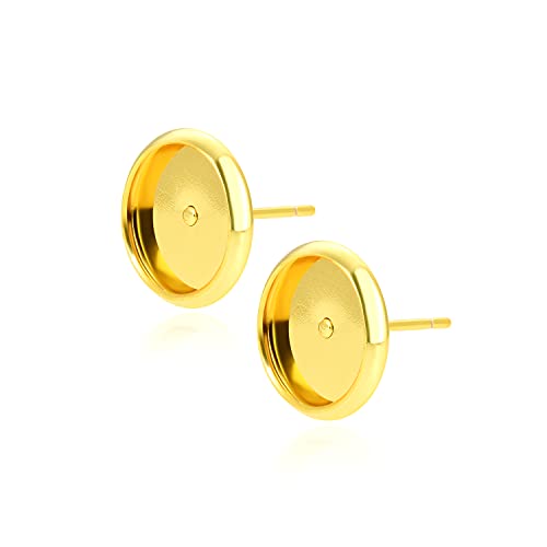 Adabele BF7-10 Ohrringe, hypoallergen, anlaufgeschützt, 18 Karat Gelbgold, für 10 mm runde Cabochon-Ohrstecker, DIY-Schmuckherstellung, 20 Stück Adabele BF7-10 Ohrringe, hypoallergen, anlaufgeschützt, 18 Karat Gelbgold, für 10 mm runde Cabochon-Ohrstecker, DIY-Schmuckherstellung, 20 Stück von Adabele