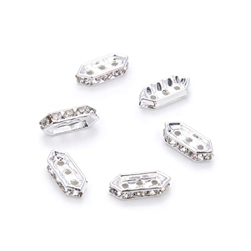 Adabele CF60-1 Abstandshalter mit 3 Löchern, 15 mm, Verbinder, lose Perlen, versilbertes Messing, für Schmuckherstellung, 100 Stück Adabele CF60-1 Abstandshalter mit 3 Löchern, 15 mm, Verbinder, lose Perlen, versilbertes Messing, für Schmuckherstellung, 100 Stück von Adabele
