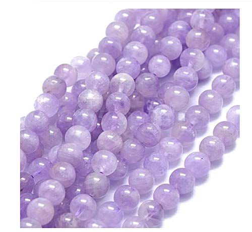 Adabele GE14-8 2 Stränge natürlicher violetter Lavendel-Jade-Heilstein, 8 mm, runde lose Perlen, Edelstein-Abstandshalter (88–94 Stück) für Bastelarbeiten, Schmuckherstellung von Adabele