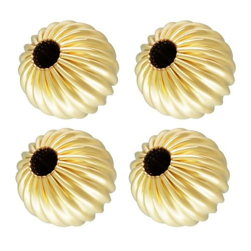 Adabele JK2-D4 gewellte, lose runde Perlen, 1/20, 14 Karat Gold, 4 mm, kleine Abstandshalter, Loch-ID 1,4 mm, läuft nicht an, für Bastelarbeiten, Schmuckherstellung, 10 Stück Adabele JK2-D4 gewellte, lose runde Perlen, 1/20, 14 Karat Gold, 4 mm, kleine Abstandshalter, Loch-ID 1,4 mm, läuft nicht an, für Bastelarbeiten, Schmuckherstellung, 10 Stück von Adabele