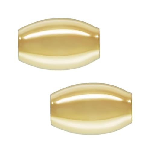 Adabele JK2-L1 Abstandshalter aus echtem 1/20, 14 Karat Gold, gefüllt, 3 x 5 mm, kleine ovale lose Perlen, Abstandshalter (Loch-ID 1 mm), läuft nicht an, für Bastelarbeiten, Schmuckherstellung, 10 von Adabele
