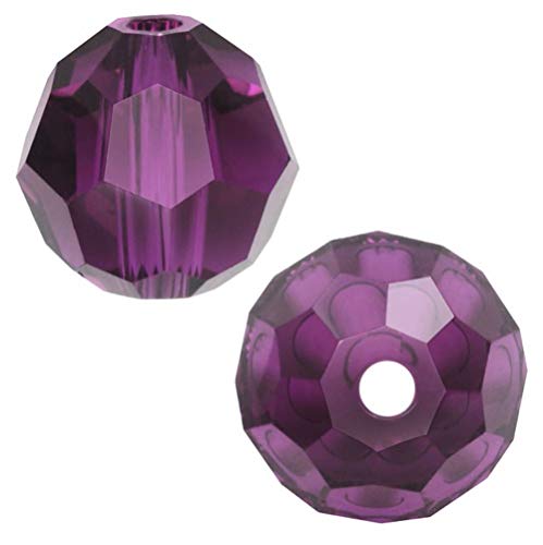 Adabele österreichische 4 mm große, facettierte lose runde Kristallperlen, Amethyst, kompatibel mit 5000 Swarovski-Kristallen, Preciosa SS2R-411, 200 Stück von Adabele