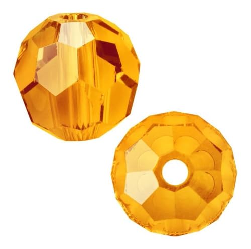 Adabele österreichische 6 mm facettierte lose runde Kristallperlen orange Sonne, kompatibel mit 5000 Swarovski-Kristallen Preciosa SS2R-612, 50 Stück Adabele österreichische 6 mm facettierte lose runde Kristallperlen orange Sonne, kompatibel mit 5000 Swarovski-Kristallen Preciosa SS2R-612, 50 Stück von Adabele