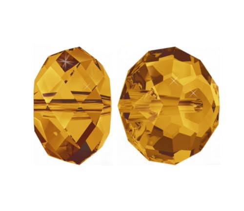 Adabele österreichische 8 mm facettierte lose Rondelle-Kristallperlen, bernsteinfarben, gelb, Abstandshalter, kompatibel mit 5040 Swarovski-Kristallen Preciosa SS1R-807, 50 Stück Adabele österreichische 8 mm facettierte lose Rondelle-Kristallperlen, bernsteinfarben, gelb, Abstandshalter, kompatibel mit 5040 Swarovski-Kristallen Preciosa SS1R-807, 50 Stück von Adabele