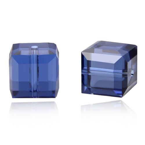 Adabele österreichische 6 mm facettierte lose Würfel-Kristallperlen, dunkles Indigo, kompatibel mit Swarovski-Kristallen Preciosa 5601 SSC620, 24 Stück Adabele österreichische 6 mm facettierte lose Würfel-Kristallperlen, dunkles Indigo, kompatibel mit Swarovski-Kristallen Preciosa 5601 SSC620, 24 Stück von Adabele