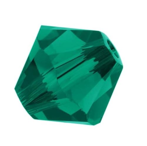 Adabele österreichische facettierte lose Doppelkegel-Kristallperlen, 10 mm, Smaragdgrün, kompatibel mit Swarovski-Kristallen 5301/5328 SSB1024, 50 Stück von Adabele