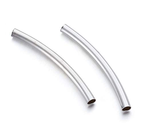 CF201-40 Abstandshalter, gebogene Perlen, 40 mm lang, mit Sterlingsilber beschichtetes Messing, für Schmuckherstellung, 50 Stück CF201-40 Abstandshalter, gebogene Perlen, 40 mm lang, mit Sterlingsilber beschichtetes Messing, für Schmuckherstellung, 50 Stück von Adabele