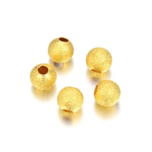 CF232-8 Abstandshalter aus Metall, großes Loch, 8 mm, rund, lose Perlen, vergoldetes Messing (Loch 3 mm), für Schmuckherstellung, 100 Stück von Adabele