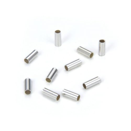 CF27-5 glatte runde Rohrperlen, 5 mm, kleine Abstandshalter-Verbinder (Loch 1,5 mm), versilbertes Messing, für Bastelarbeiten, Schmuckherstellung, 500 Stück von Adabele