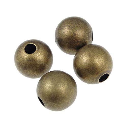 CF30-4 Abstandshalter, 4 mm, klein, glatt, nahtlos, Antik-Bronze-plattiertes Messing, lose runde Metallperlen für Schmuck, Basteln, 200 Stück von Adabele