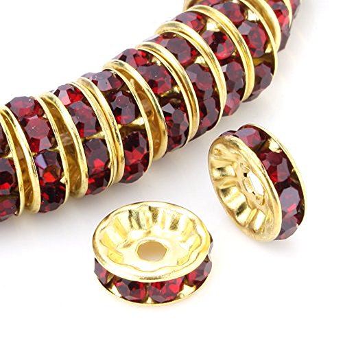 CF7-1005 Adabele Kristallstrass-Rondelle, lose Perlen, Güteklasse A, 10 mm, Siamrot, 18 Karat Gelbgold, Abstandshalter für Bastelarbeiten, Schmuckherstellung, 200 Stück CF7-1005 Adabele Kristallstrass-Rondelle, lose Perlen, Güteklasse A, 10 mm, Siamrot, 18 Karat Gelbgold, Abstandshalter für Bastelarbeiten, Schmuckherstellung, 200 Stück von Adabele