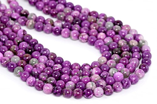 GF2-4 Adabele natürlicher violetter Sugilith-Kristall-Heilstein, 4 mm, kleine runde Perlen, Abstandshalter (88–93 Stück) für Bastel- und Schmuckherstellung, 1 Strang von Adabele