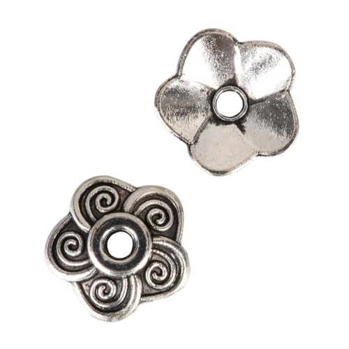 MC-AB15 Blumen-Perlenkappen, 9 mm, Antiksilber, für Halsketten, Armbänder, Ohrringe, DIY, Handwerk, Schmuckherstellung, 200 Stück von Adabele