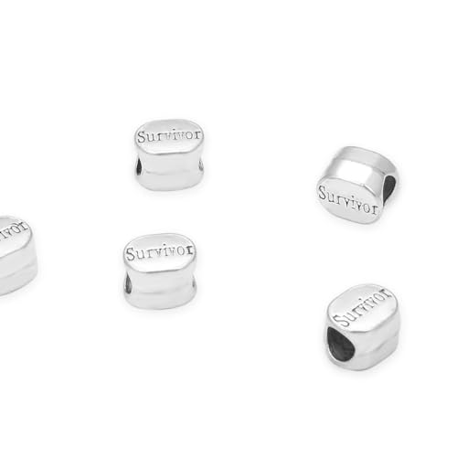 MEC-C11 Survivor-Perlen, großes Loch, lose Perlen (4,5 mm Loch), Antik-Silber, Metall-Abstandshalter für Bastelarbeiten, Schmuckherstellung, 40 Stück von Adabele