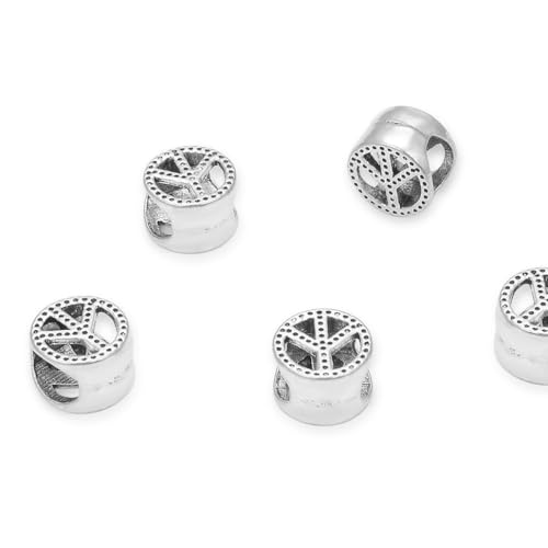 MEC-F8 Perlen mit großem Loch, 4,5 mm Loch, Metall, Abstandshalter für Bastelarbeiten, Schmuckherstellung, 40 Stück MEC-F8 Perlen mit großem Loch, 4,5 mm Loch, Metall, Abstandshalter für Bastelarbeiten, Schmuckherstellung, 40 Stück von Adabele