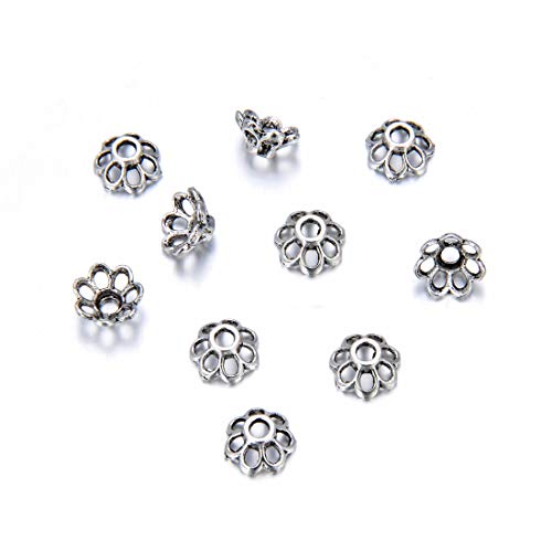 Perlenkappen mit 7 Blütenblättern, 8 mm, antikes Silber, für Halsketten, Armbänder, Ohrringe, DIY, Handwerk, Schmuckherstellung, MC-AB8, 400 Stück Perlenkappen mit 7 Blütenblättern, 8 mm, antikes Silber, für Halsketten, Armbänder, Ohrringe, DIY, Handwerk, Schmuckherstellung, MC-AB8, 400 Stück von Adabele