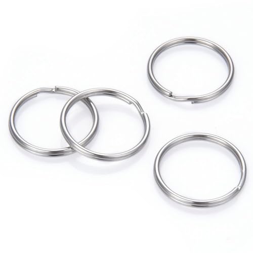 SJF76-20 Spaltringe aus chirurgischem Edelstahl der Güteklasse 304, hypoallergen, 20 mm, Doppelschlaufen, 1,2 mm SJF76-20 Spaltringe aus chirurgischem Edelstahl der Güteklasse 304, hypoallergen, 20 mm, Doppelschlaufen, 1,2 mm von Adabele
