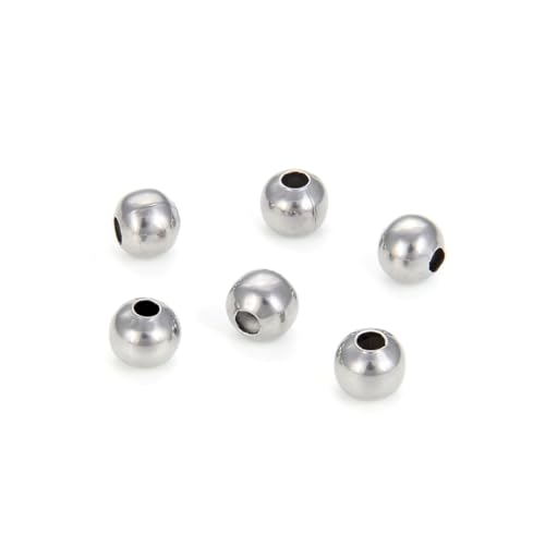 SJF87-6 Edelstahl der Güteklasse 304, hypoallergen, nahtlos, glatt, Abstandshalter (2 mm Loch) für Schmuckherstellung, 100 Stück von Adabele