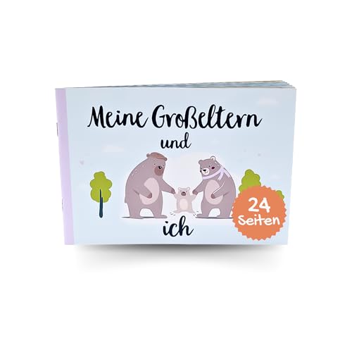 Adamo® "Meine Großeltern und ich" Erinnerungsalbum | Geschenkbuch für Oma & Opa | 24 Seiten auf Recyclingpapier | Geschenk, Fotobuch, Ausfüllbuch | von Familien getestet und für besonders empfunden von Adamo