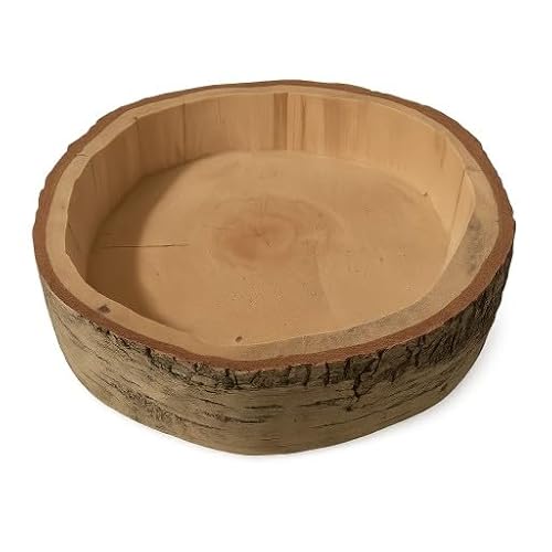 Dekorative Birkenholzschale – naturbelassene Obstschale mit Rinde – rustikale Holzdeko für Tisch, Küche & Wohnzimmer – Handgefertigt & einzigartig (1er pack, 20-24cm 4cm) von AddEco